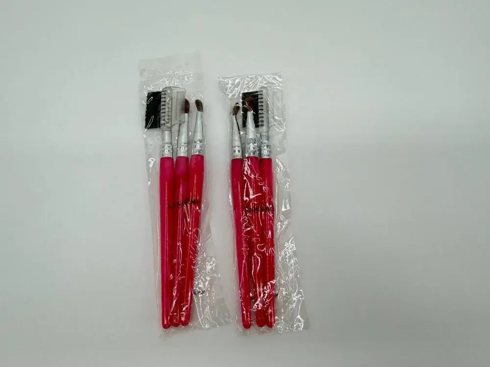 Lancome Makeup Brush Set Pink Set of 2 Eyelash Comb Brow Lip Brush